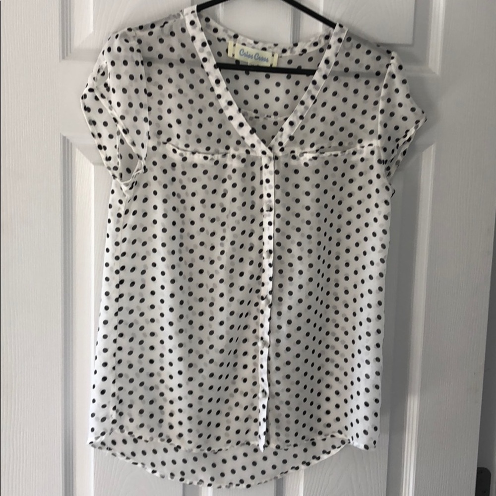 Sheer short sleeve blouse by Criss Cross